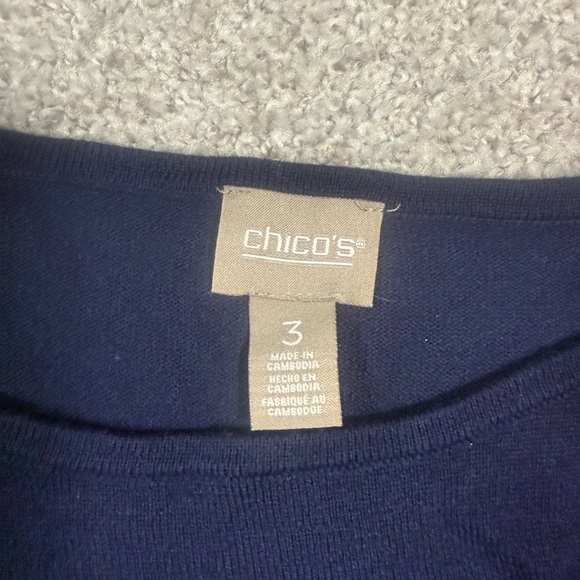 2 piece set -  NWT Chico’s Navy & Black 3/4 knit Sleeve e  – Size 3XL/16 - Picture 3 of 8